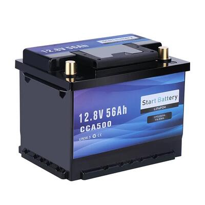 品質 12V 56Ah LiFePO4 スターティングバッテリー 500CCA Bluetooth マリン RV トラック リチウムバッテリー スマートBMS付き 工場