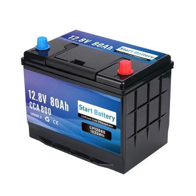 品質 12V 80Ah LiFePO4 ディープサイクル & スターティングバッテリー 800CCA Bluetooth - 1024Wh ソーラー マリン RV オフグリッド リチウムバッテリー スマートBMS搭載 工場