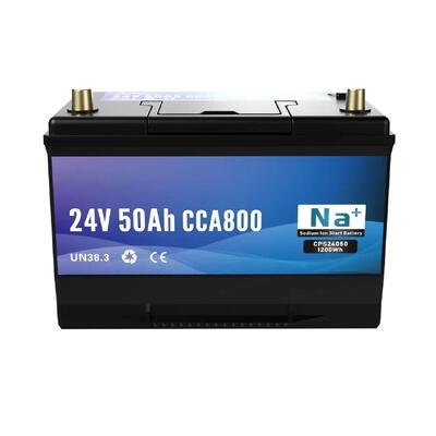 品質 24V 50Ah ナトリウムイオン電池 800CCA ブルーツ Bluetooth 高電圧起動と電源 電池 商用トラック 電気フォークリフト 海洋システム 工場