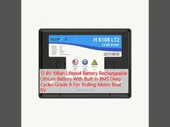 12.8V 108ah Lifepo4 バッテリー 充電可能なリチウム バッテリー 組み込み BMS ディープサイクルのA級 トロール用モーターボート RV